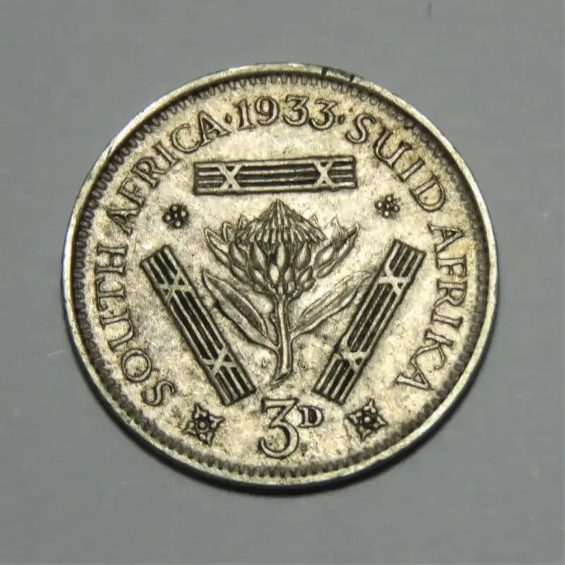 1933 SA Union 3d tickey EF