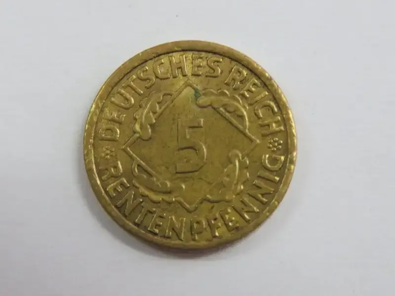 1924 Germany A 5 Reichs pfennig - AU
