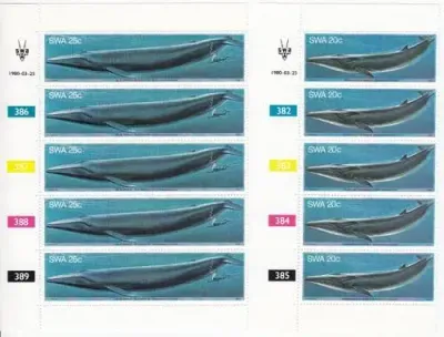SWA - SACC 347 - 352 Control Strips of 5 - Mint Set Plus used set - as per scan