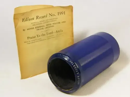 Edison Blue phonograph record # 1991 Praise Ye the Lord ` Attila ` by Agnes Kimball Miller &amp; Croxton