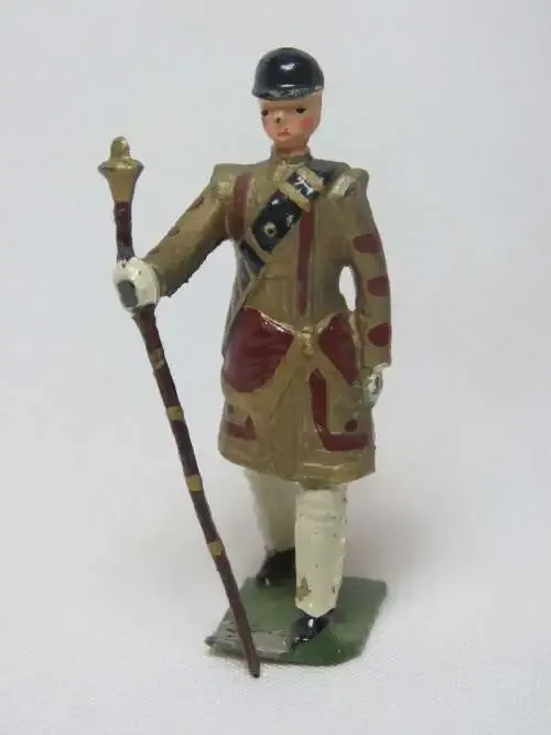 Vintage Drum Major with baton lead soldier of Household cavalry band