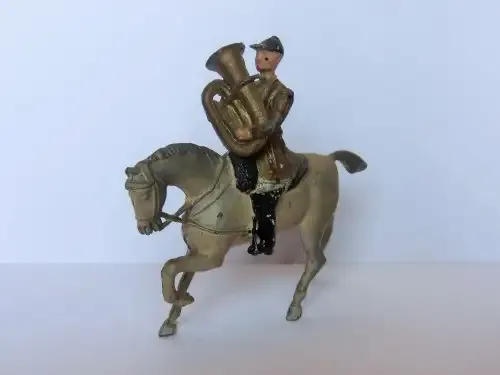 Vintage Tuba musician lead soldier - Lifeguards of Household cavalry mounted band