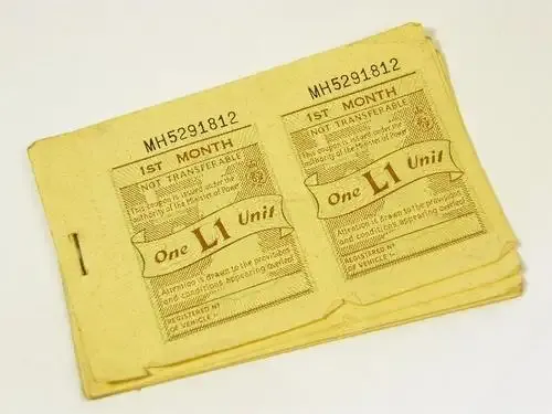 Fuel coupon booklet used in the Yom Kippur war in 1973 - as per photo