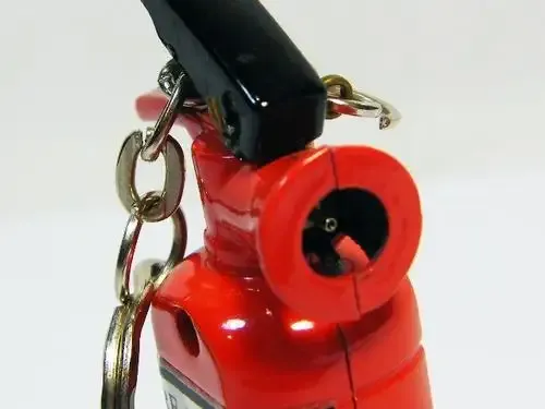Fire alarm shaped pocket lighter with keyring - as per photo