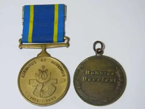 Police Bobbies Beerfest medallion with 75 year medal issued to 604741M Konst WG TEE