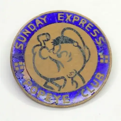Vintage Sunday Express Popeye Club enamel badge