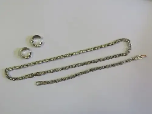 Costume ewelery diamante set with necklace, bracelet and earrings