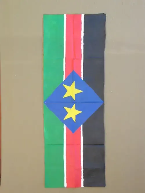 South Sudan Flag on Painted Banner - Double Sided - 56cm x 40cm