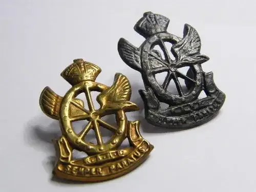Railway and Harbour Brigade Cap Badges - Brass and Lead Casting - as per photo