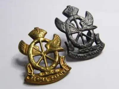 Railway and Harbour Brigade Cap Badges - Brass and Lead Casting - as per photo