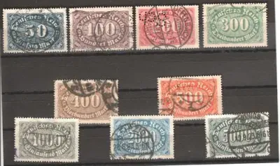 Germany 1822 Type 40 - SG235-242 plus SG245 - All used stamps (200m is perforated) as per photo