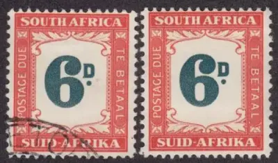 SA - SACC Postage Due 37 Mint ( Hinged ) and Used - as per scan