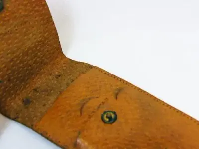 Vintage leather pouch with tweezers and comb - as per photo