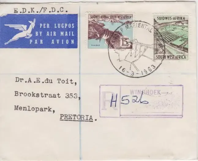 SWA - 16-3-1963 FDC with no`s SACC 221 and 210 - as per scan