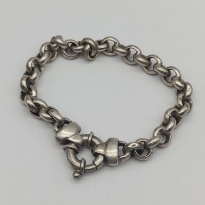 Sterling silver rolo link bracelet - weighs 19.2g