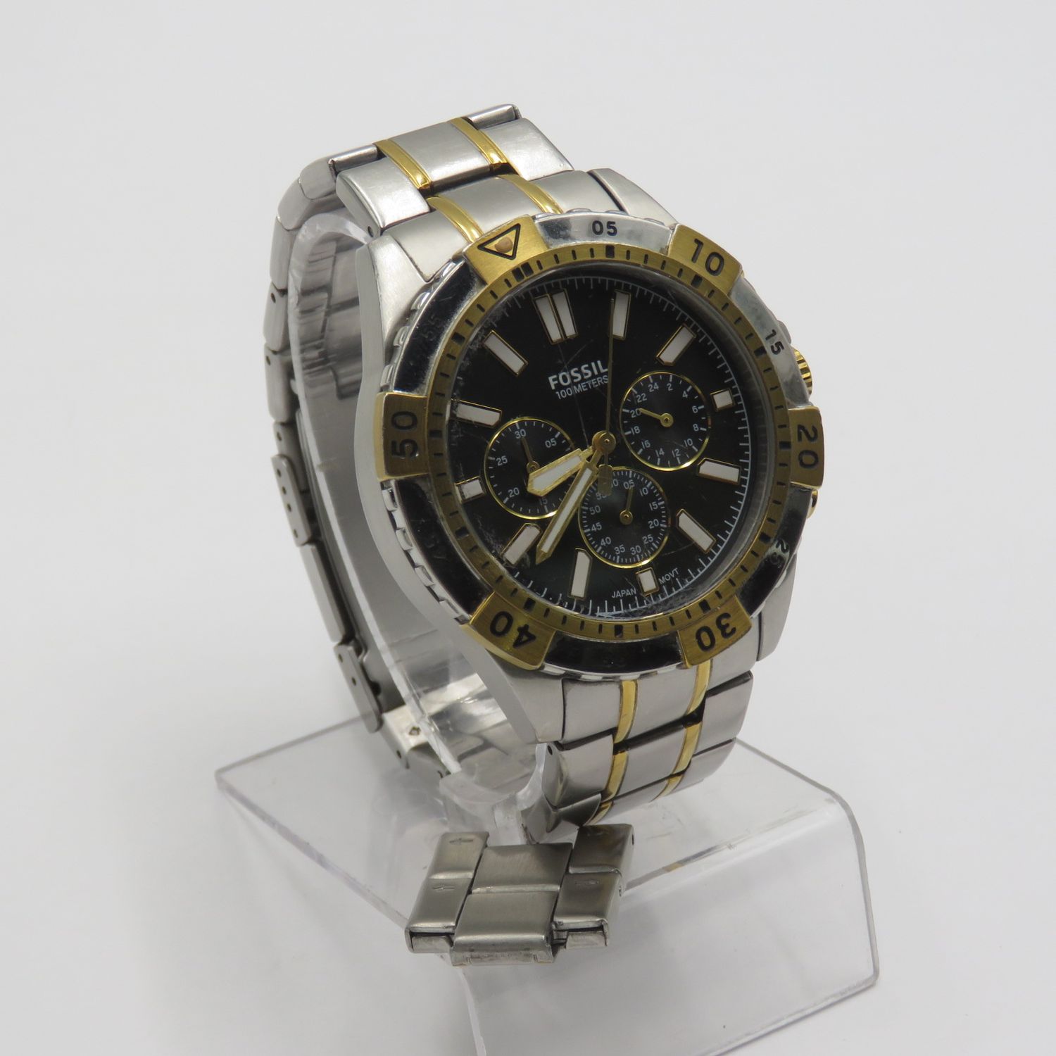 Fossil Garrett mens quartz chronograph watch - working