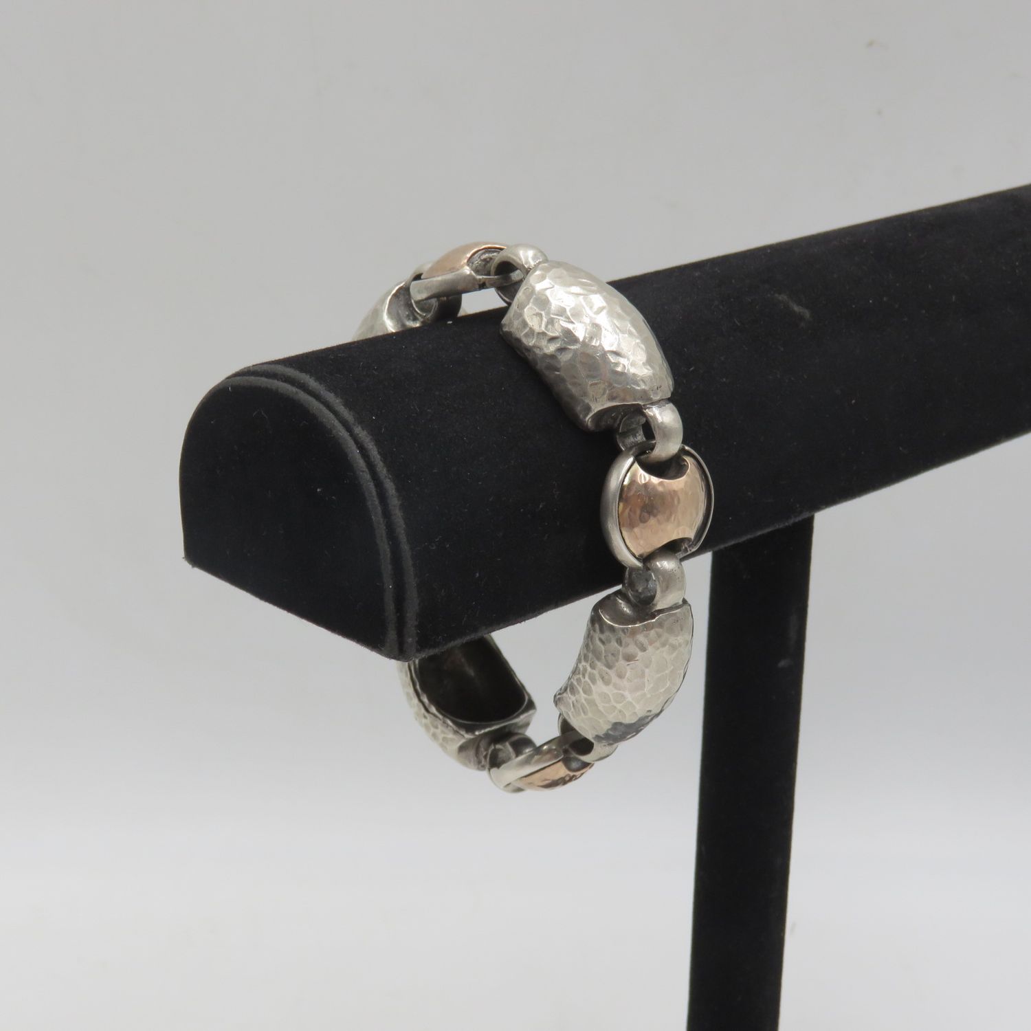 Vintage sterling silver with Rose gold inserts bracelets - weighs 80,6 grams
