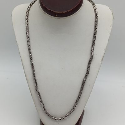Vintage silver necklace with T-bar clasp - weighs 49.6g