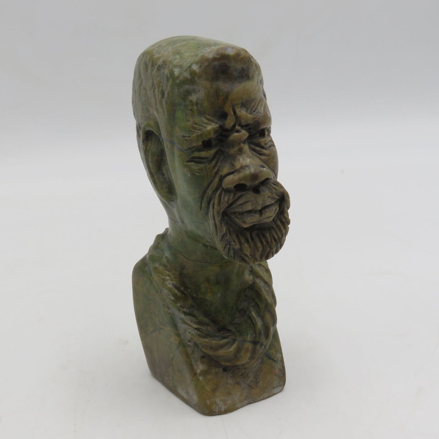 Caleb Samhere Green Opal stone African man carving