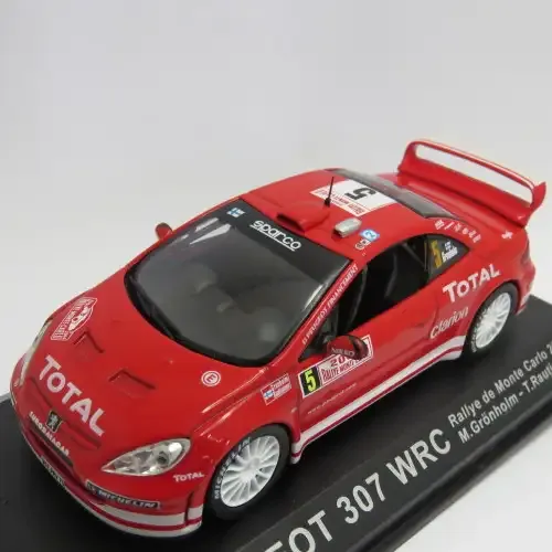 Peugeot 307 WRC die-cast rally model car - 2004 Monte Carlo rally - Scale 1/43