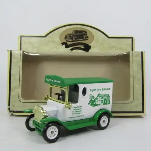 Lledo 1920 Ford Model T van - Poplar Farm Restaurant promotional model car in box