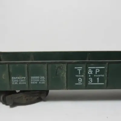 Vintage plastic open wagon - Gauge - TandP 931 (Texas and Pacific)