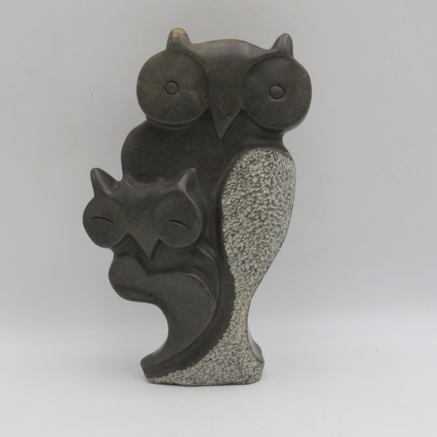 Vintage green Opal stone owl carving