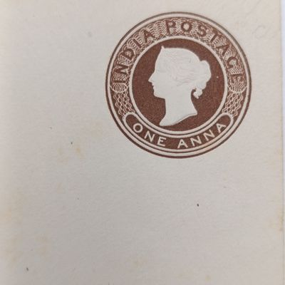 ​India Postage preprinted envelope - One Anna Late 1800's