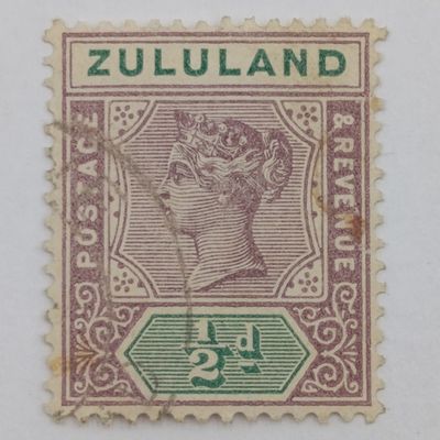 Zululand 1/2 Penny used stamp - SACC 14