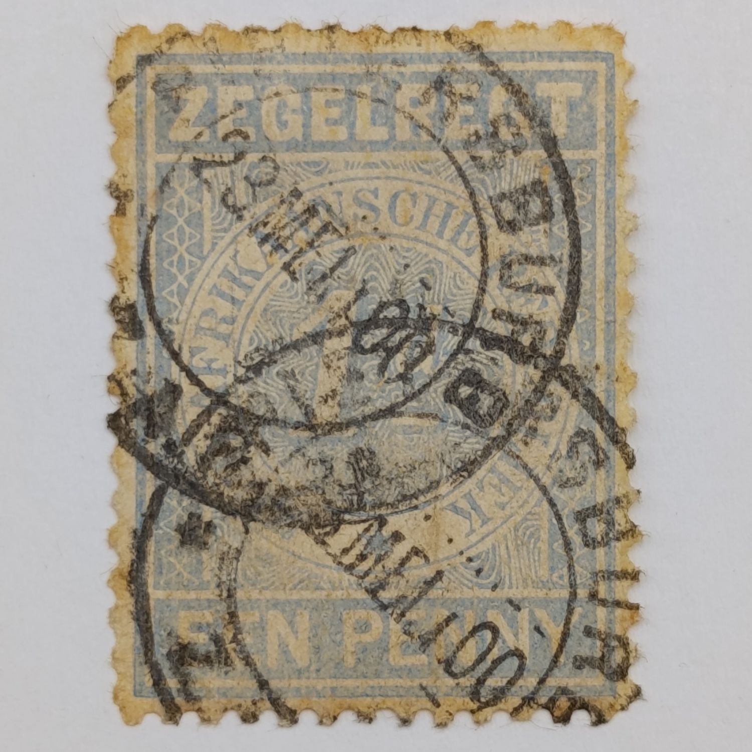 1895 Transvaal 1 Penny Fiscal stamp - postally used 23 May 1900 at Pietersburg - no V.R.I overstamp