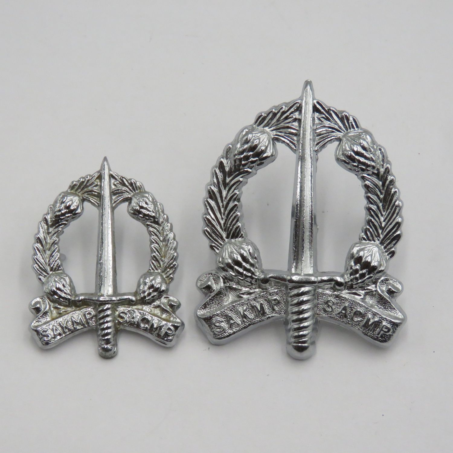 SA Corps of Military Police cap and collar badge