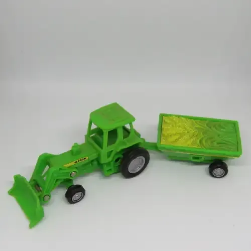 M.Farm plastic toy tractor with corn trailer