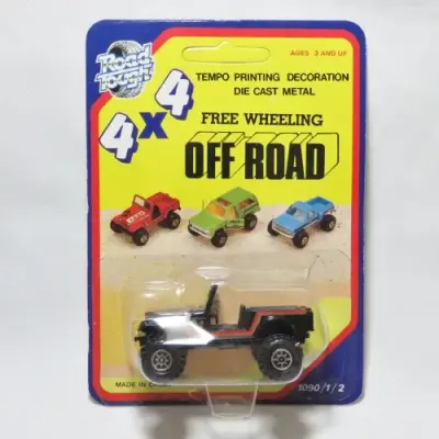 Vintage Road Tough 4x4 Off-Road Jeep die cast toy car in pack