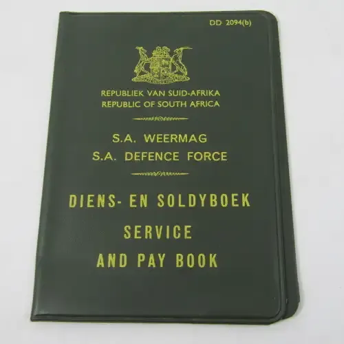 SA Defence Force Service &amp; Pay book cover DD2094(b) - barely used