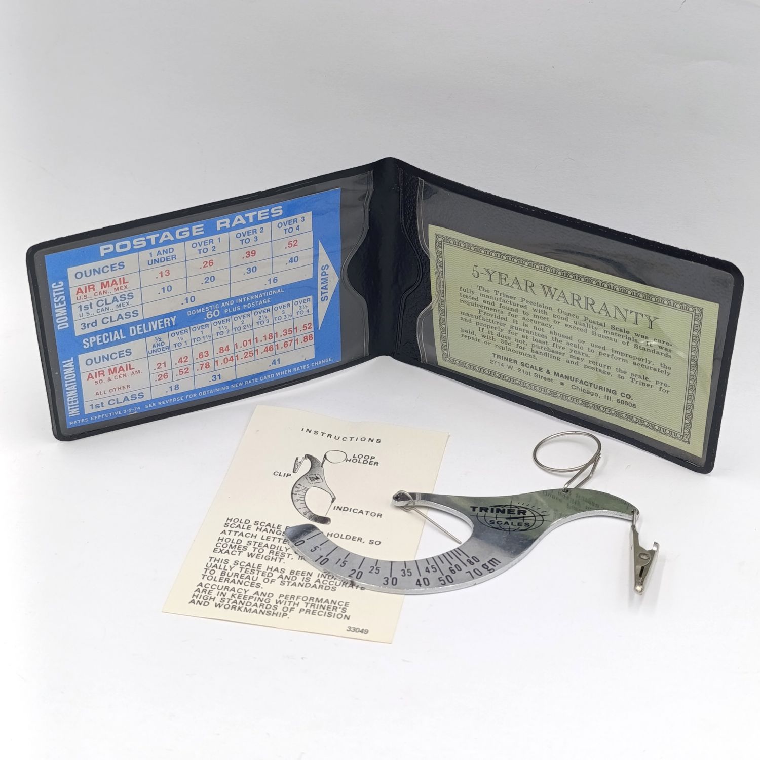 Vintage Triner pocket postal scale