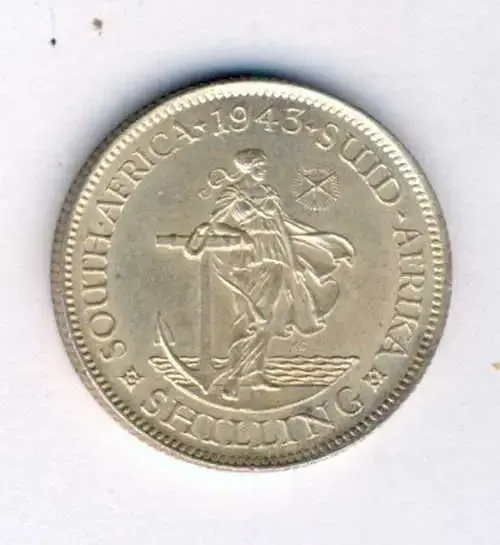 1943 SA Union uncirculated shilling