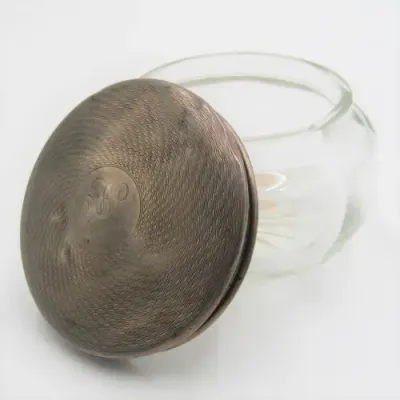 Small glass bowl with Silver lid