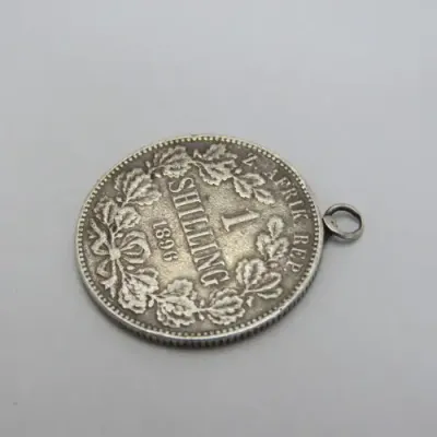 1896 ZAR Paul Kruger Shilling made into pendant - Scarce