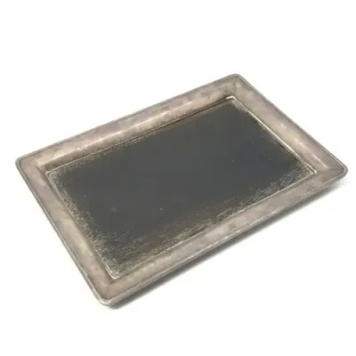 Small silver and wood tray