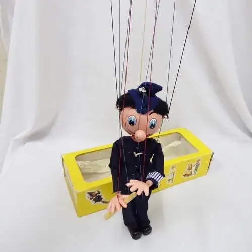 Pelham Puppet SM6 Policeman marionette - in original box - Strings: 44cm, Doll: 32.5cm approximately