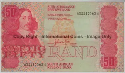 Gerhard de Kock R50 Error banknote - Red printed off centre to the left