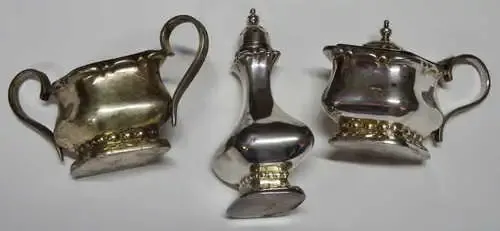 Vintage silverplated condiment set