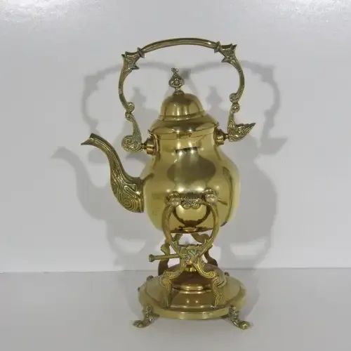 Vintage brass teapot with stand and burner