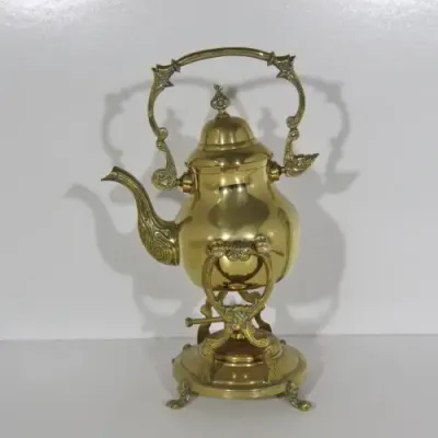 Vintage brass teapot with stand and burner