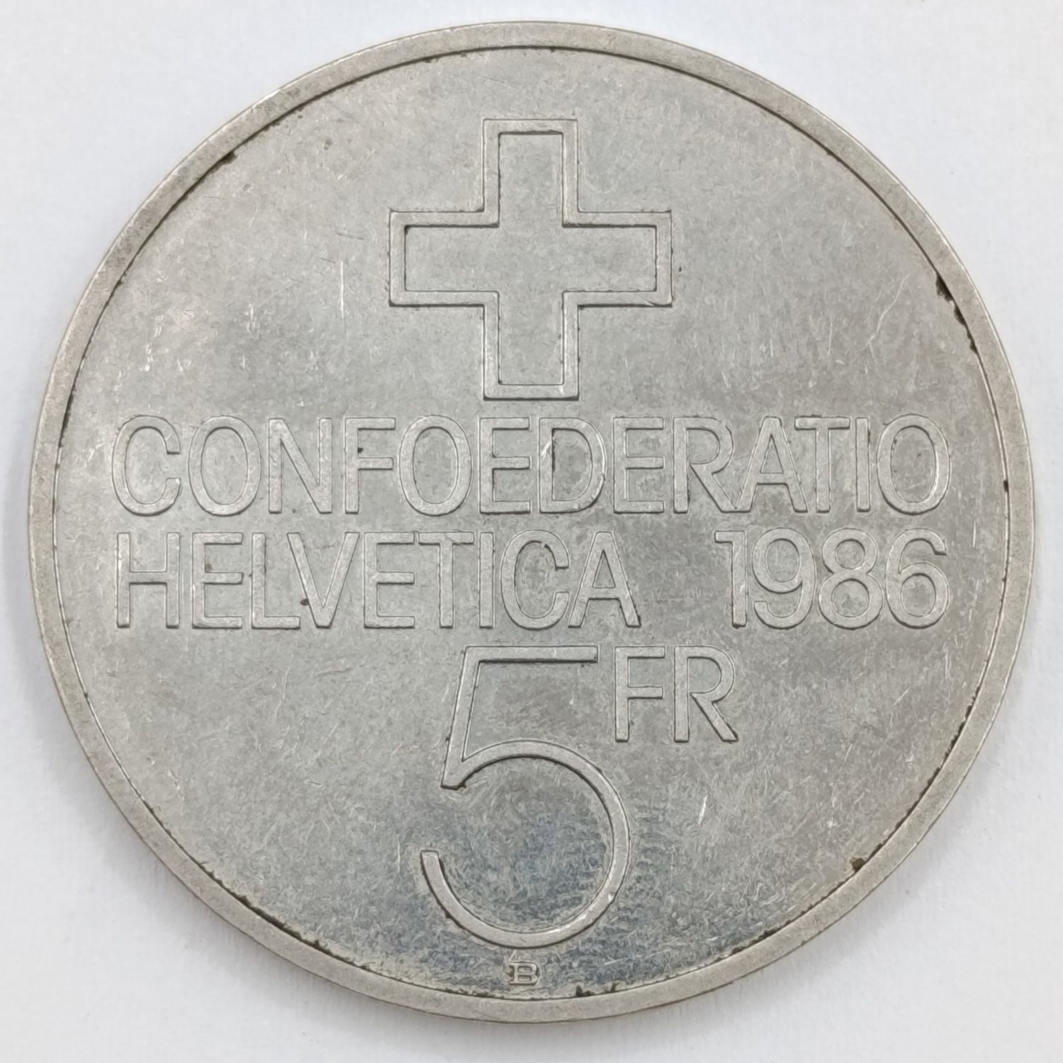 1986 Switzerland 5 Francs commemorative non-circulating coin - Battle of Sempach - with edge lettering