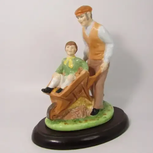 Vintage Coalport Autumn Leaves porcelain figurine with wooden stand - #195 of 150