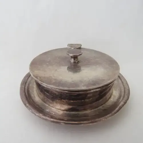 Antique silverplated dish with lid - Specially made for Spilhaus by John Turton and Co