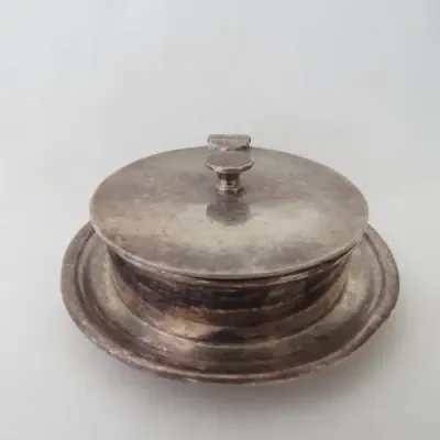 Antique silverplated dish with lid - Specially made for Spilhaus by John Turton and Co