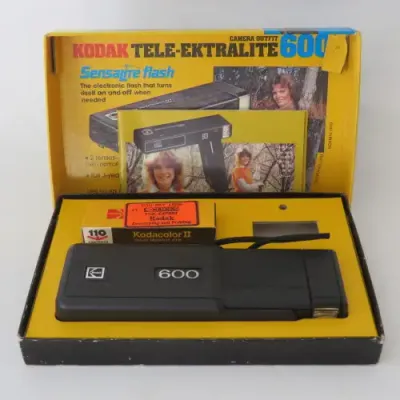 Kodak Tele-Ektralite camera with flash in original box with original film and booklet - Never used