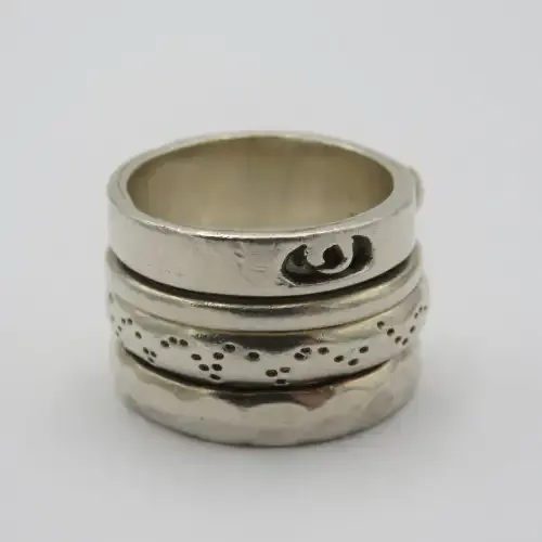 Sterling silver custom design ring - Weighs 17,9 g - See picture for size